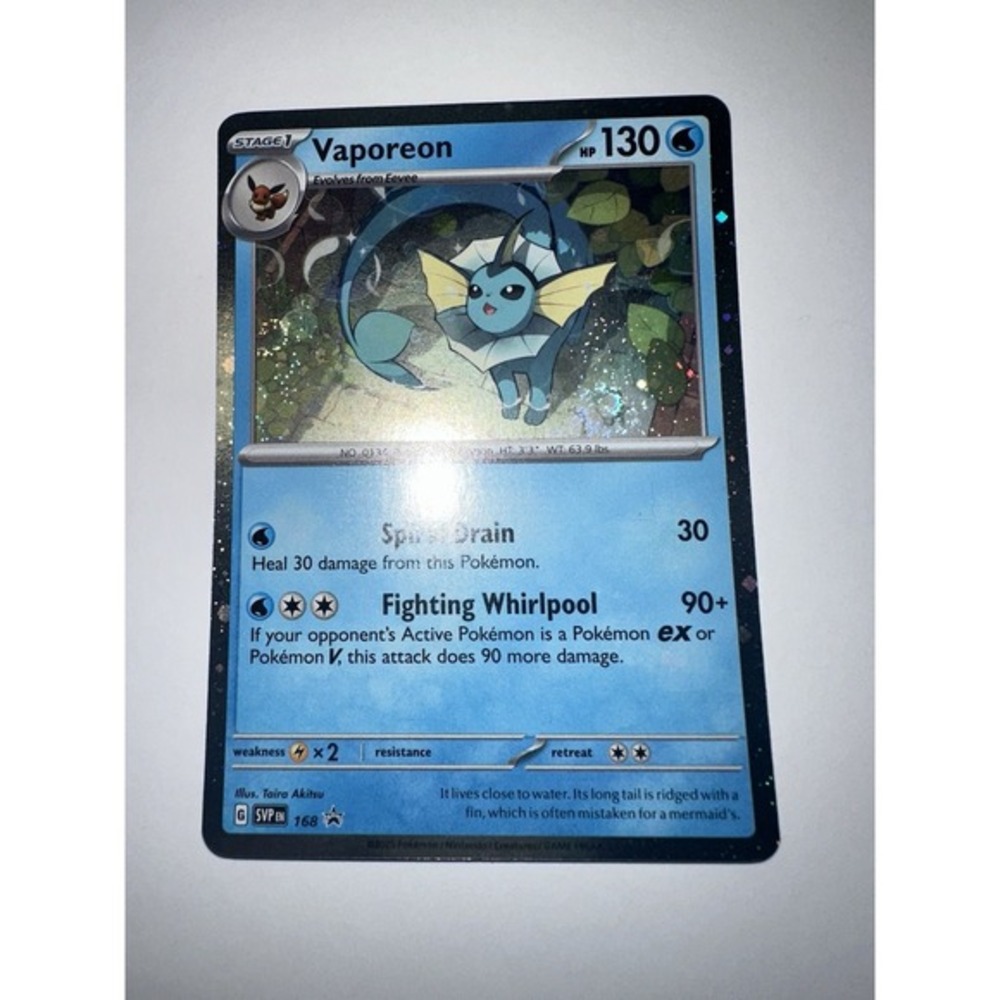 168 promo Vaporeon cosmos‎ holo FART SWIRL🌀 NM Pokemon card